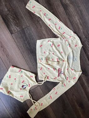 Hello Kitty Cherry Print Set - Butter Yellow & Pink